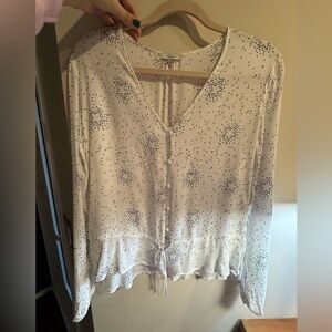 Rails White and Black Star Pattern Blouse